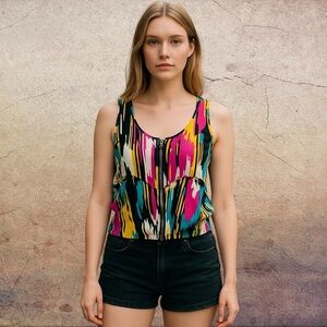 🩷Free🩷Material Girl Pink and Green Graphic Tank Top small
